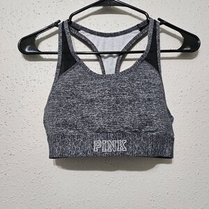 Victoria’s Secret PINK Ultimate Sports Bra Gray Racerback Lightly Lined Small